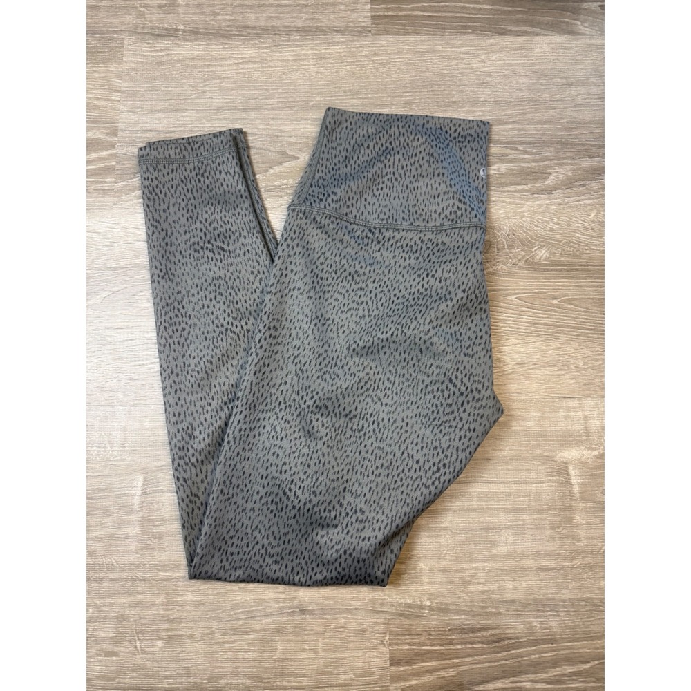 Lululemon fold over full length legging women's size 12 grey with black